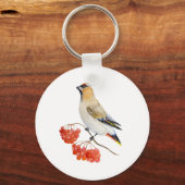 Aquarellwaldvogel wächst schlüsselanhänger (Vorderseite)