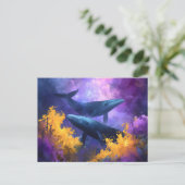 Aquarellwale Abstrakt Ocean Garden Ankündigungspostkarte (Stehend Vorderseite)