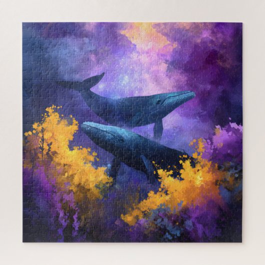 Aquarellwale Abstrakt Ocean Garden Puzzle (Vertikal)
