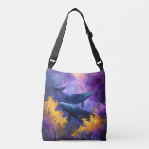 Aquarellwale Abstrakt Ocean Garden Tragetaschen Mit Langen Trägern
