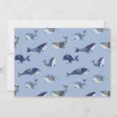 Aquarellwale Ahoy ist eine Baby-Dusche Einladung (Rückseite)