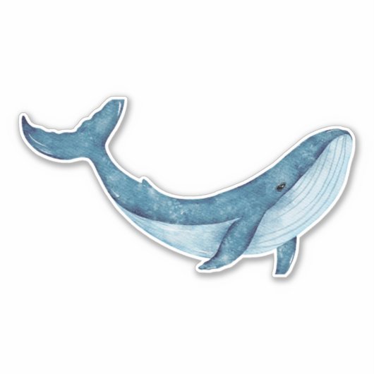 Aquarellwale Aufkleber (Vorderseite)