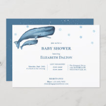 Aquarellwale Ocean Baby Dusche