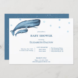 Aquarellwale Ocean Baby Dusche Einladung
