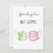 Aquarellwand Maske Valentinstag Feiertagskarte (Vorderseite)