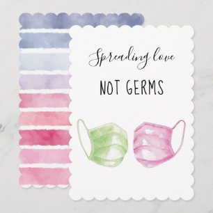 Aquarellwand Maske Valentinstag Feiertagskarte