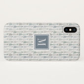 Aquarellwanderlust-Pfeil-Muster des Monogramm-| Case-Mate iPhone Hülle (Rückseite (Horizontal))