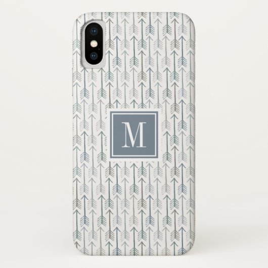 Aquarellwanderlust-Pfeil-Muster des Monogramm-| Case-Mate iPhone Hülle (Rückseite)