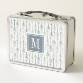 Aquarellwanderlust-Pfeil-Muster des Monogramm-| Metall Brotdose (Rückseite)