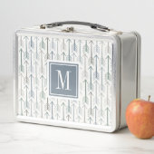 Aquarellwanderlust-Pfeil-Muster des Monogramm-| Metall Brotdose (Beispiel)