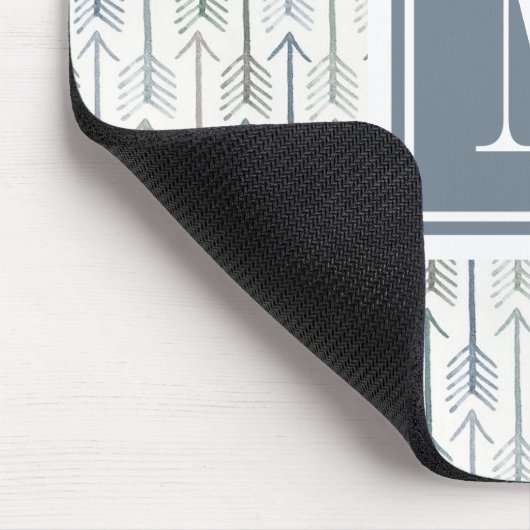 Aquarellwanderlust-Pfeil-Muster des Monogramm-| Mousepad (Ecke)