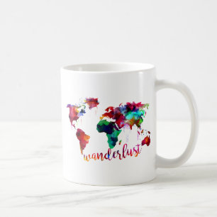 Aquarellwanderlust-Weltkarte Kaffeetasse