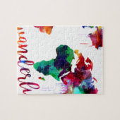 Aquarellwanderlust-Weltkarte Puzzle (Horizontal)
