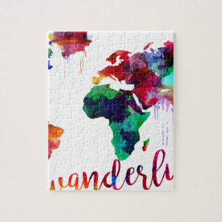 Aquarellwanderlust-Weltkarte Puzzle