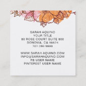 Aquarellwaschblüte Zeichnend Blumengestelle Quadratische Visitenkarte (Rückseite)