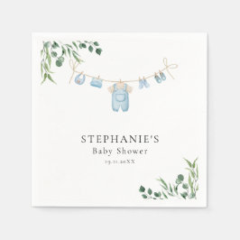 Aquarellwäsche Blue Baby Dusche Serviette