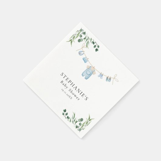 Aquarellwäsche Blue Baby Dusche Serviette (Ecke)