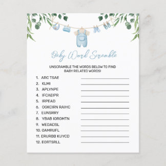 Aquarellwäsche Blue Word Scramble Game