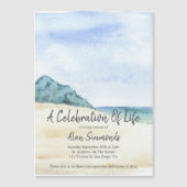 Aquarellwasser-Strand-Feier Magneteinladung (Vorderseite)