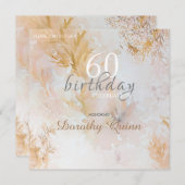 Aquarellweiche Pastell Blätter Geburtstag Einladung (Vorne/Hinten)