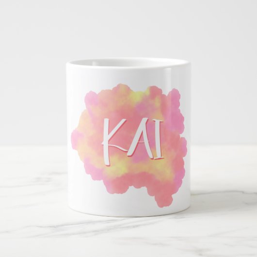 "Aquarellweicher: Personalisierte Freude" Jumbo-Tasse (Vorderseite)