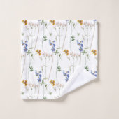 Aquarellweide Nahtloses Muster Badhandtuch Set (Waschlappen)