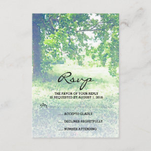 Aquarellweide und Baumhochzeit RSVP Karte