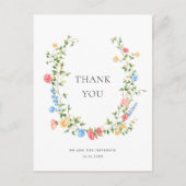 Aquarellweide Wildblume Bohemisch Danke Postkarte (Vorderseite)