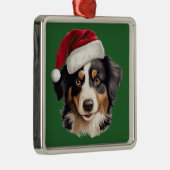 Aquarellweihnachtsweih Miniaturamerikanischer Schä Ornament Aus Metall (Rechts)