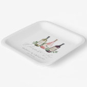 Aquarellwein & Botanischer Beifall für Liebe Pappteller (Gewinkelt)