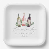 Aquarellwein & Botanischer Beifall für Liebe Pappteller (Vorderseite)