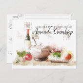 Aquarellwein personalisiertes Rezept Postkarte (Vorne/Hinten)