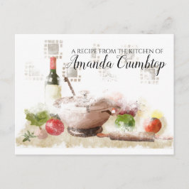 Aquarellwein personalisiertes Rezept Postkarte