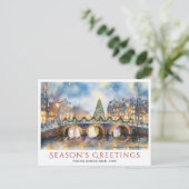 Aquarellwein Weihnachten Amsterdam Niederlande Rei (Stehend Vorderseite)