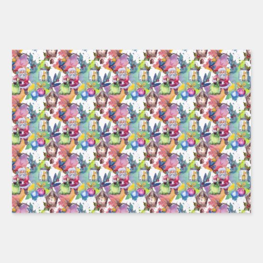 Aquarellwein Weihnachten Geschenkpapier Set (Vorderseite 2)