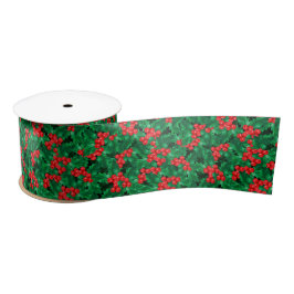 Aquarellwein Weihnachten Holly Ribbon Satinband