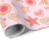 Aquarellwein Weihnachtsgebäck Geschenkpapier (Rolleneckpunkt)