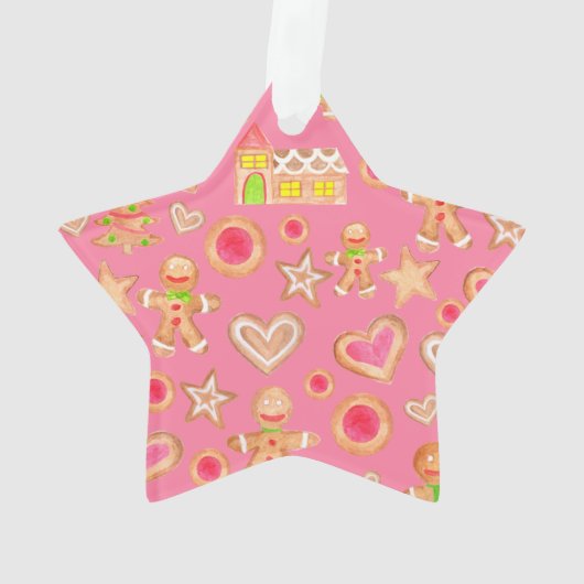 Aquarellwein Weihnachtsgebäck Ornament (Rückseite)