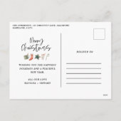 Aquarellwein Weihnachtsküche Getränke Süßigkeiten  Feiertagspostkarte (Rückseite)