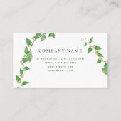 Aquarellweine Blätter Minimalistisch Einfach Visitenkarte (Rückseite)