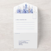 Aquarellweine dunkelblau graue Winterhochzeit UAWG All In One Einladung (Außenbereich)