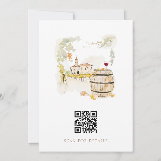 Aquarellweine - QR-Code-Polterabend Einladung (Rückseite)