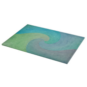 Aquarellwelle Grün Türkis Aquamarin Kunst Schneidebrett
