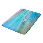 Aquarellwellen  badematte (Schrägansicht)