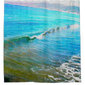 Aquarellwellen duschvorhang (Vorderseite)