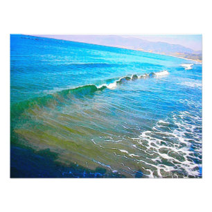 Aquarellwellen Fotodruck