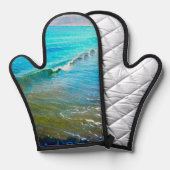 Aquarellwellen  ofenhandschuh (Vorderseite/Rückseite)