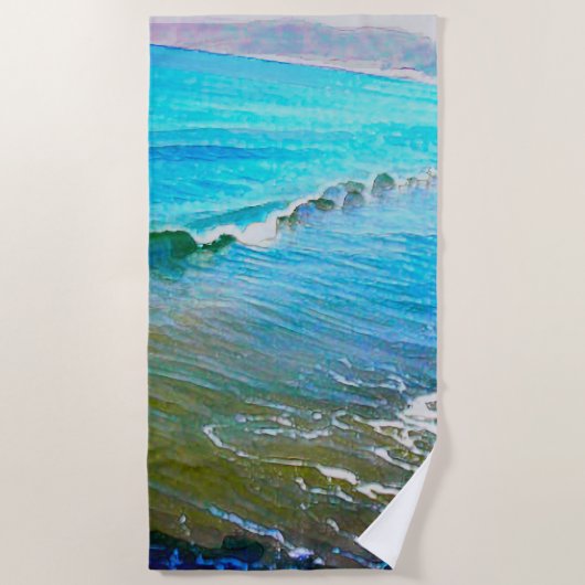 Aquarellwellen strandtuch (Vorderseite)