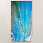 Aquarellwellen Strandtuch (Vorderseite)