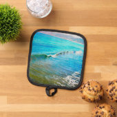 Aquarellwellen  topflappen (Oben Unten)